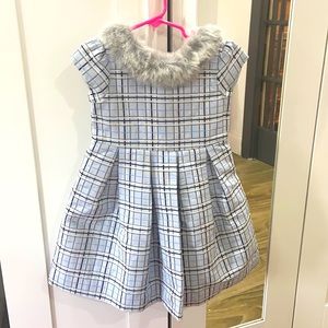 Janie and Jack Blue Plaid Jacquard Baby Girl Dress
